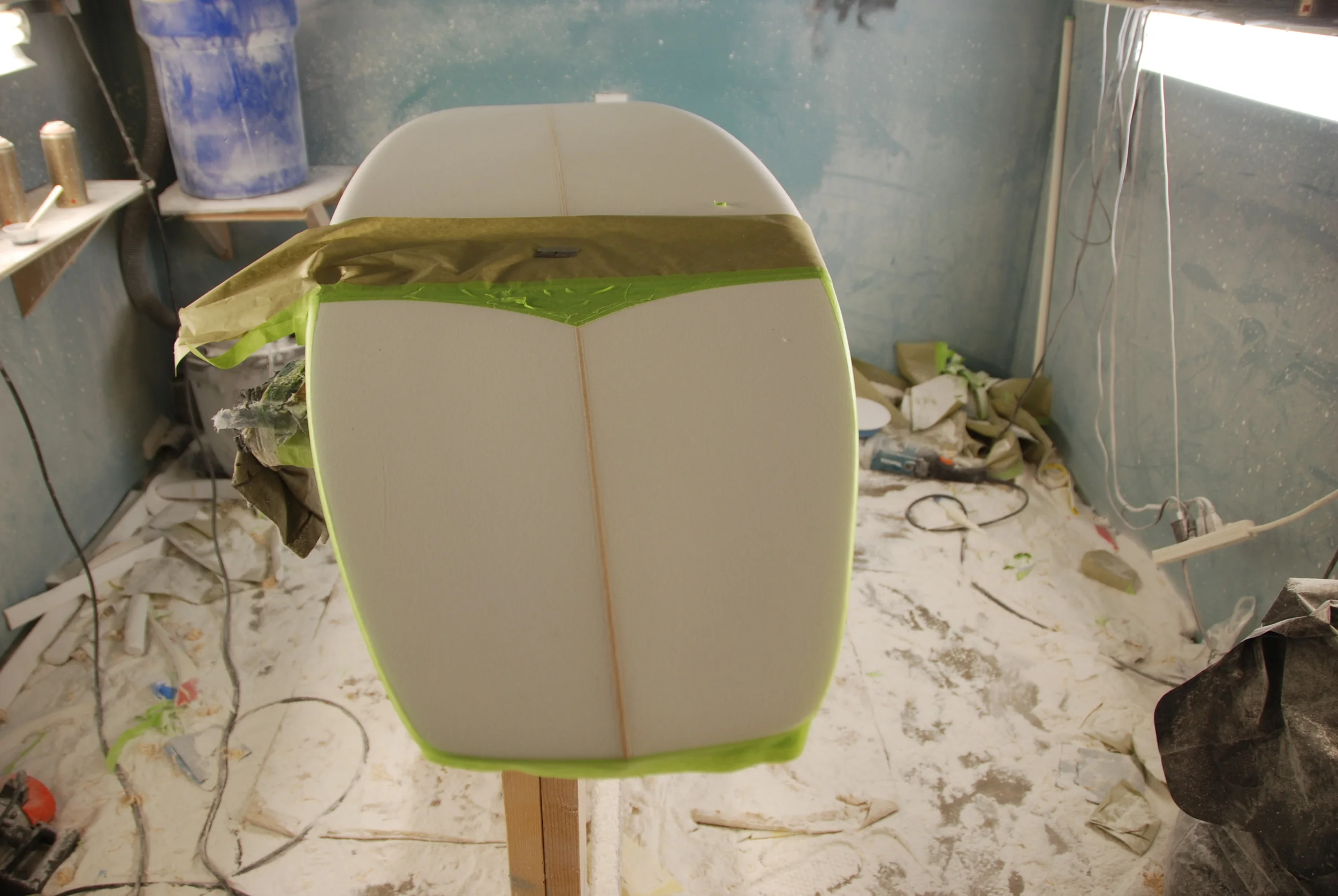 Taped off the area where inlay #1 would go.